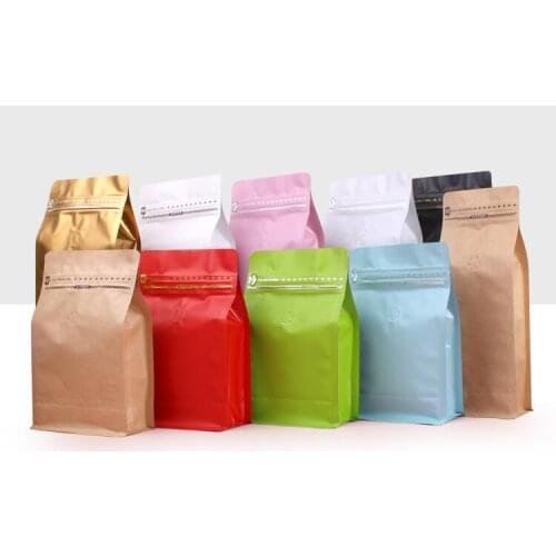 Half-pound coffee bag, 10 aluminum foil bags, self-sealing bag, eight-side sealing bag, air valve bag