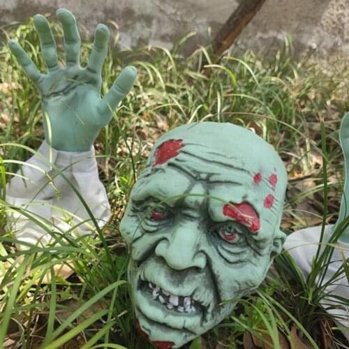 Easy to Use 1 Set Great Skeleton Head Bone Model with Hands Fabric Skeleton Ornament Creative for Lawn