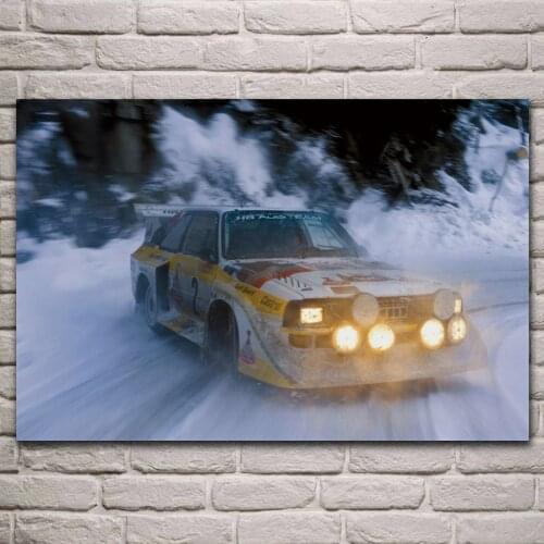 Rallye Rally snow racing car vehicle living room decor home wall art decoration wood frame fabric posters KL280