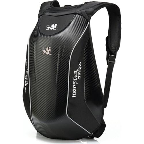 Carbon Fibre Motorcycle Backpack for Heavy Machinery Bicycle Backpack Double Shoulder Bag Waterproof Hard Case Helmet Backpack f
