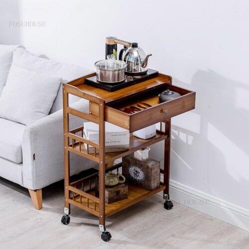 Restaurant Balcony Sofa Coffee Tables Kitchen Furniture Wheeled Cart Living Room Storage Cabinet Simple Small Apartment Endtable