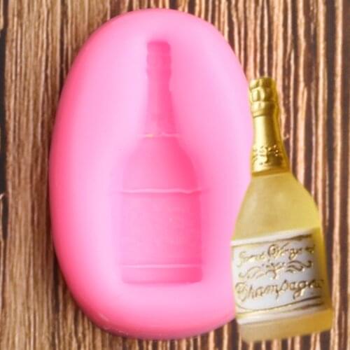 Bottle Silicone Mold Resin Clay Champagne bottle Wedding Cake Decorating Tools Fondant Chocolate Sugar Mould