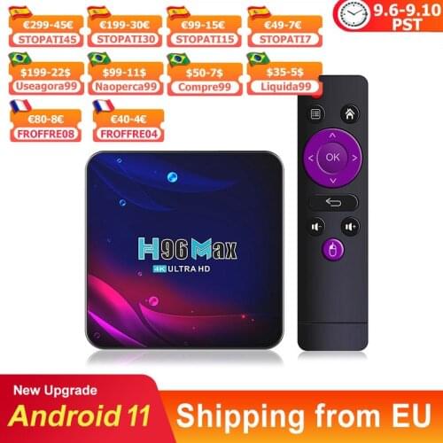 Smart TV BOX Android box 11.0 h96 max V11 rk3318 4K Dual Wifi Media player Play Store Fast Android tv Set top BOX h96max vs iptv