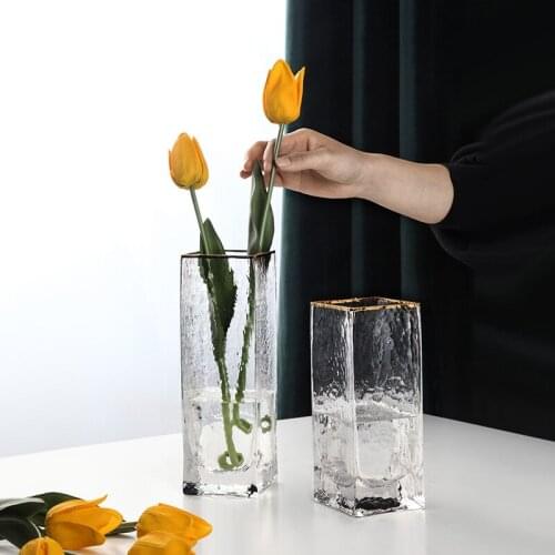 Glass Vase Nordic Transparent Living Room Flower Arrangement Hydroponic Vase Desktop Decoration