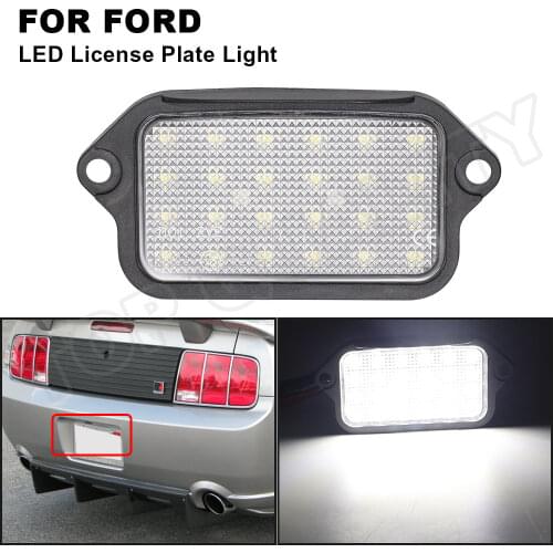 For 2005 2006 2007 2008 2009 Ford Mustang OEM No 4R3Z13550AA LED License Number Plate Light No Error 24 Leds Lamp Car Styling