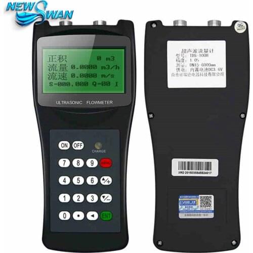 TDS-100H S2 DN15-100mm New Ultrasonic Flow Meter Handheld Flowmeter with Clamp on high temp Sensor transducer