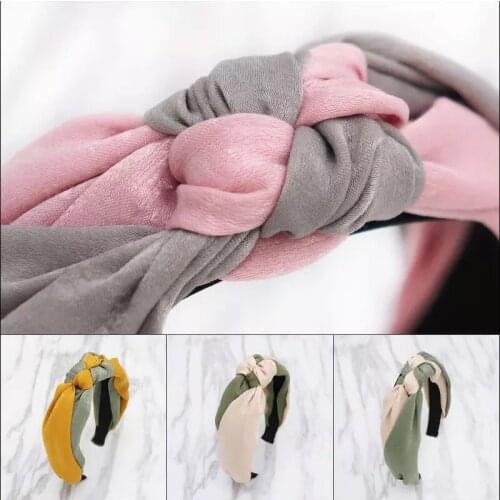 Top Knot Turban Headband Elastic Hairband Hair Accessories for Girls No Slip Stay on Knotted Head band Hair Band for Women