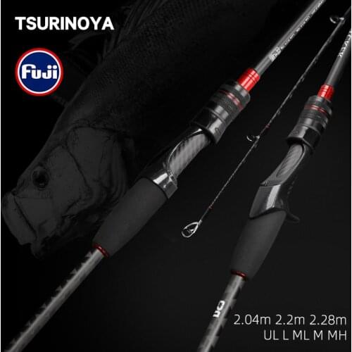 TSURINOYA Carbon Fishing Rod HACKER UL L ML M MH Power FUJI Guide Rings Accessories Ultra Light universal Fishing Lure Rods