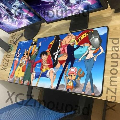 XGZ Large Gaming Mouse Pad Black Precision Lock Edge Anime One Piece Office Computer Custom Table Mat Rubber Stripe Non-slip