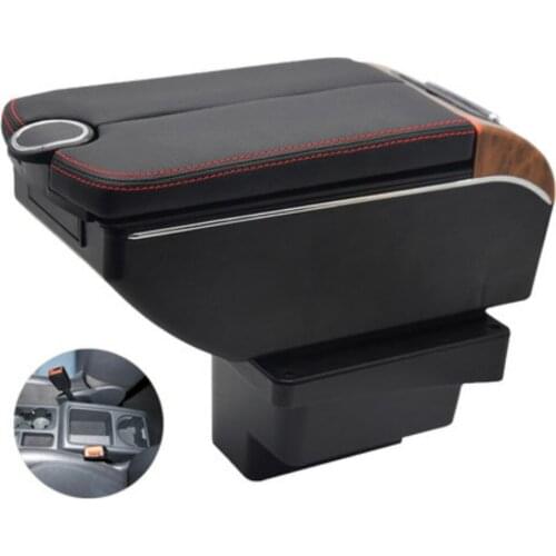 For Tiguan Armrests box Double doors open 7USB Centre Console Storage Box Arm Rest
