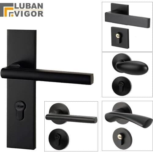 Custom link,7sets , type Z,ship to Netherlands , Black Interior/Bedroom Split door locks ,Silent lock body Door hardware