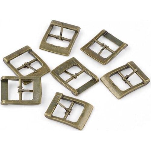10Pcs Shoes Bags Belt Rectangle Buckles Clasps DIY DIY Accessory Vintage Bronze Tone 33x27mm 1 2/8"x1 1/8"
