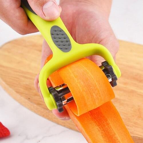 1Pcs 3 in 1 Julienne Vegetable Peeler - Citrus Fruit Peeler for Orange Lemon Cocktails - Carrot and Potato Peeler