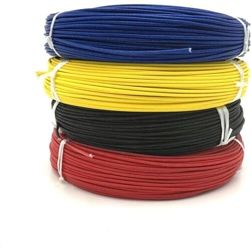 20m High Temperature Resistant Wire 0.3/0.5/0.75/1/1.5/2/2.5/4mm2 Glass Fiber Braided Wire for Heating Cable, Film Connecting