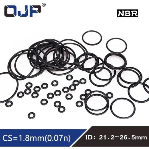 20PCS/lot Rubber Ring NBR Sealing O-Ring 1.8mm Thickness ID21.2/22.4/23.6/25/25.8/26.5mm Nitrile O Ring Seal Gasket Rings Washer