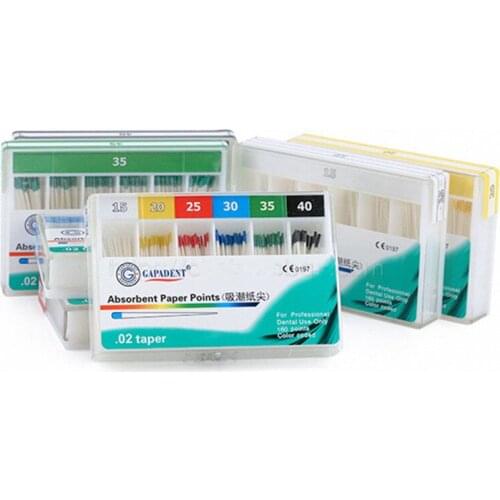 200Pcs/Pack Dental Absorbent Paper Points with Length mm marked #15-#40 7 Style Root Canal Dental Materials