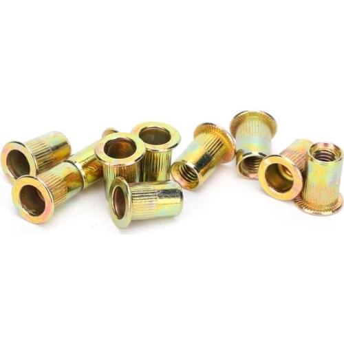 200Pcs Rivet Nut M6 Color Plated Zinc Carbon Steel Fastener Hardware Industrial Supplies