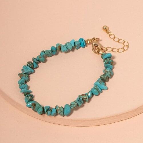 2021 Ins Handmade Loose Beads Gold Chain Irregular Hand Bracelets Trendy Korean Fashion Women Party Jewelry