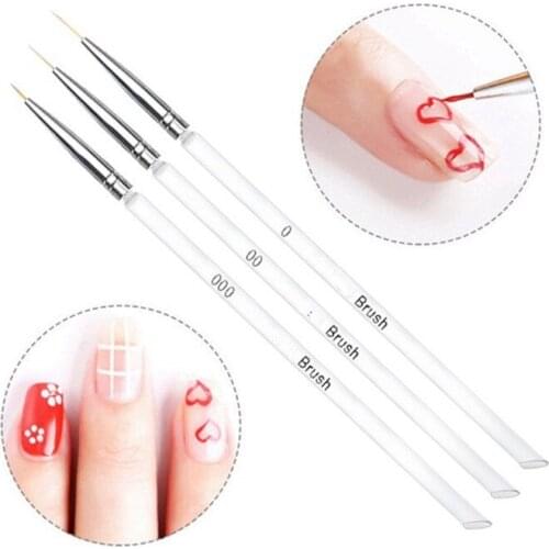 3Pcs/Set Nail Art Drawing Pen Hook Flower Carving Nail Pen Beauty Makeup Tool New Women Dropshipping