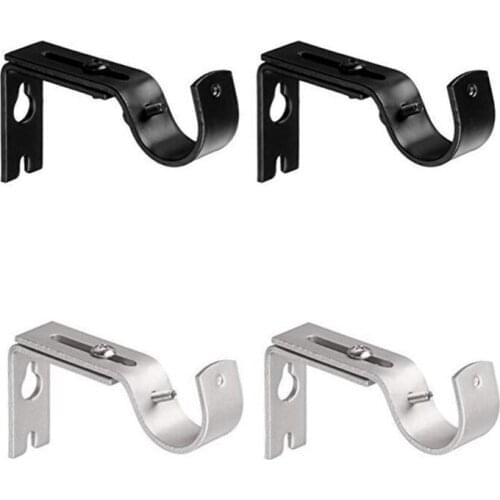 3 Pcs/Set Curtain Brackets Valance Support Holders Curtain Rod Holder Wall Bracket Hooks for 1 Inch Diameter Rod