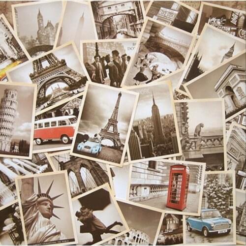 32pcs/lot Classical Famous Europe Building Vintage style memory postcard set /Greeting Cards/gift cards/Christmas postcards