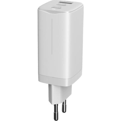 65W GaN Gallium Nitride Charging Adapter Multifunctional Fast Charger 2XType C 1 USB a Interface Power Adapter(EU Plug)