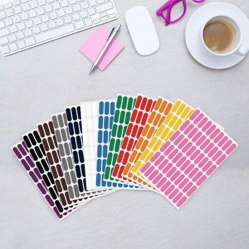 720 labels Colorful Oval Self-adhesive Paper Label Sticker Writable Category Sticker, 60 Labels per Sheet