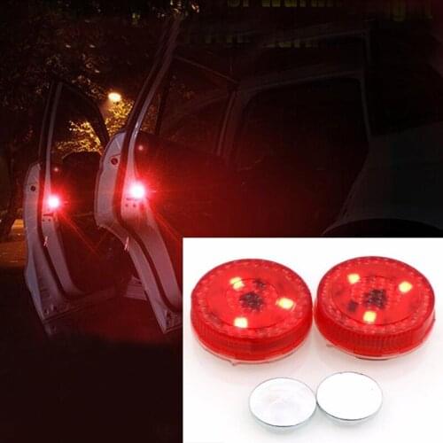 2pcs Car Door Lights wireless Red LED Warning Lamp Signal Lamp Anti Collision Magnetic Flashing Auto Strobe Traffic Light Safe