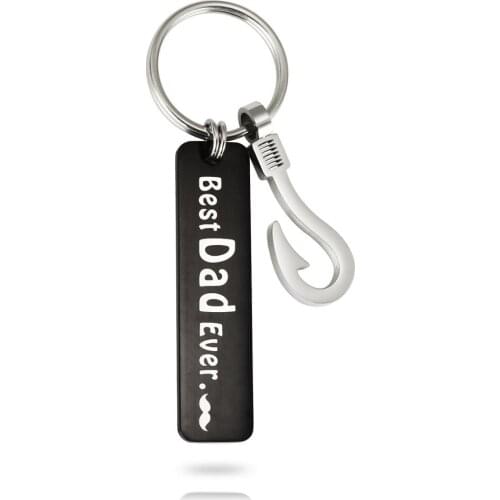 MYLONGINGCHARM Fish hook keychain Best Dad Ever for fathers day Gift Thanksgiving gift G3375