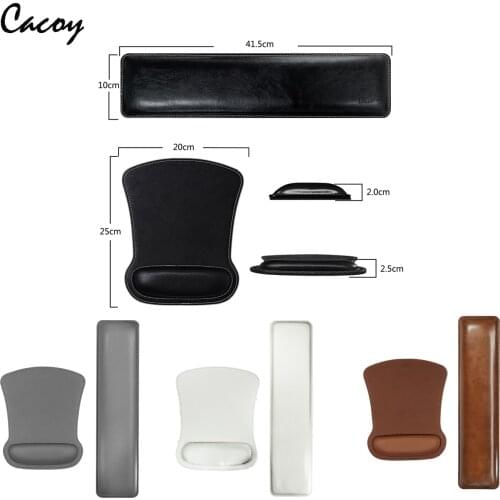 CACOY PU Leather Mechanical Keyboard & mouse Wrist Rest Pad Gamer PC Handguard Comfortable Game Mat for Computer Office