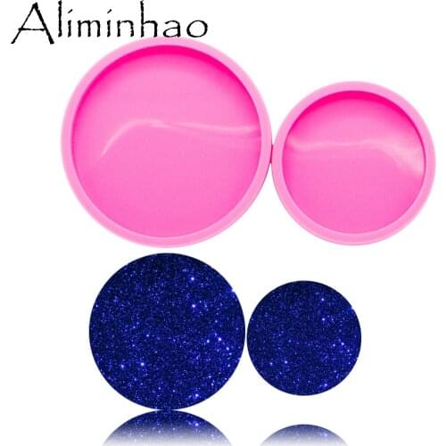 DY0270 Shiny 2.3 / 3 inches Circle mold Silicone Molds DIY round shape epoxy geode coasters Mould custom wholesale