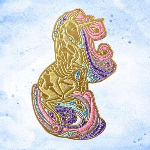Unicorn Pegasus Magical Fantasy Glitter Horse Pony Rainbow Pixie Enamel Pin mythical creatures Lapel Brooch Wizard Badge