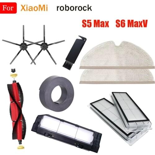 HEPA Filter Main Brush Mop Cloth Side Brush For Xiaomi Roborock S50 S51 S55 S5 Max S6 S60 S6 Pure S6 maxV E25 E35 Vacuum Parts