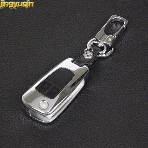 Jingyuqin 5PC Zinc Alloy+Leather 2 BTNS Car Key Case Cover For Chevrolet Epica Lova For Opel Vauxhall Astra Insignia Car-styling