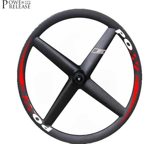 Powerelease 700C 4 spoke carbon wheel road tubular clincher bicycle 4-spork rims wheels track fixed gear wheelset TT bike