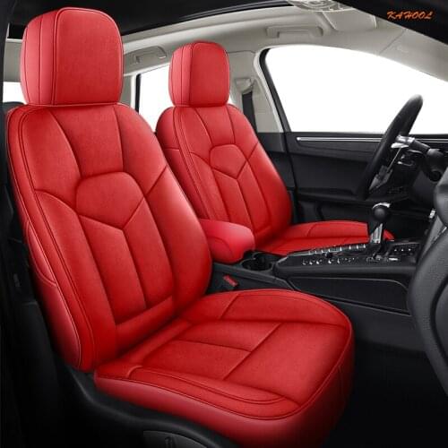 KAHOOL Custom Leather car seat cover set For SsangYong Rodius ActYon Rexton Chairman Kyron Korando Tivolan Automobiles Seats