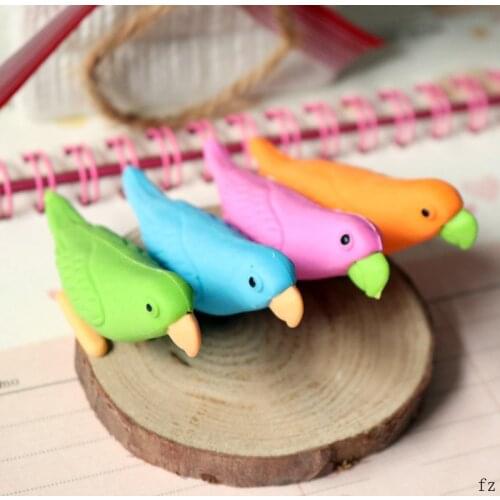 480 Pcs Parrot Pencil Eraser School Rubber Bird Erasers for Drawing Kids Gift Korean Student School Correction Supplies