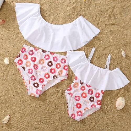 Summer Fashion Mom And Kids Bikini Family Matching Swimwear Mommy And Me Clothes Mother Daughter Swimsuit