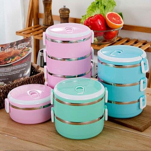 304 Stainless Steel Multi-layer Thermos Lunch Box Kids Portable Japanese-style Heated Lunchbox Picnic Insulation Food Container