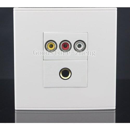 Wall Face Plate RCA AV + 6.5mm Microphone Jack Socket Assorted Panel Faceplate