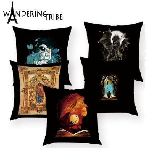 Animal Lion and Cat Pillow Cases for Bed Dark Horror Landscape Decorative Cushion Cover Pillow for Bed Astronaut Sofa Cushions