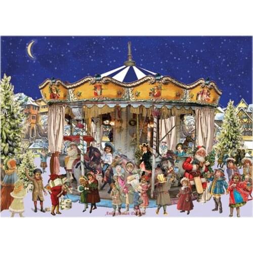 The Christmas Carousel 2 - Counted Cross Stitch Kits - DIY Handmade Needlework Embroidery 14 ct Cross Stitch Sets DMC Color