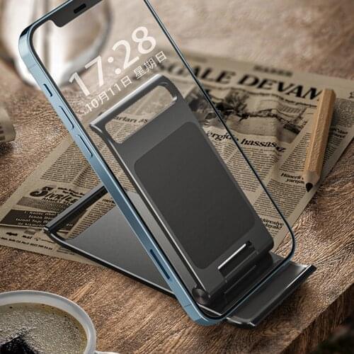 New Mobile Phone Tablet Holder Aluminum Alloy Folding Desktop Mobile Phone Holder Ultra-thin Portable Adjustable Bracket