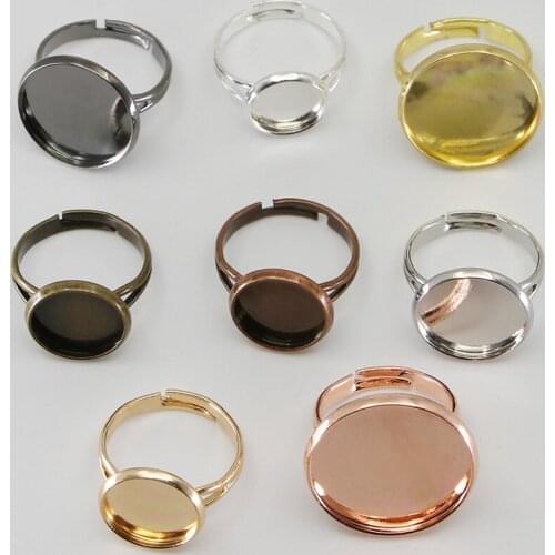 17mm DIY Cabochon Bezel Base Tray Handmade Charm DIY Making Ring Jewelry Accessories Ring