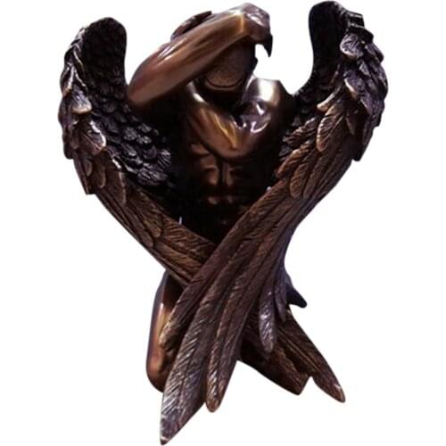 The Fallen Angel Kneel Down Figurine Resin Ornament For Garden Home Art Decoration Accessories Drop Shipping