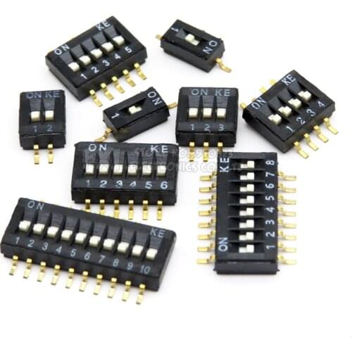 5PCS SMD SMT Slide Type Switch 1P 2P 3P 4P 5P 6P 8P 10P 1.27mm Position Way DIP Black Pitch Toggle Switch Black Snap Switch