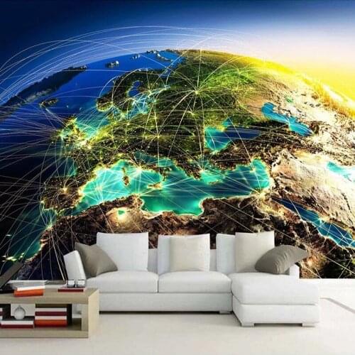 Custom 3D Photo Wallpaper Abstract Earth Beautiful Landscape Modern Living Room Decoration Self-adhesive Removable Sticker Mural