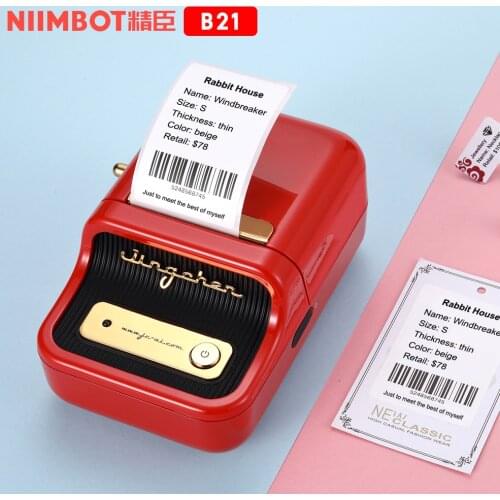 B21 Label Printer Portable Wireless Bluetooth Thermal Label Maker Sticker Printer Great Barcode Price Printing For Moble Phone