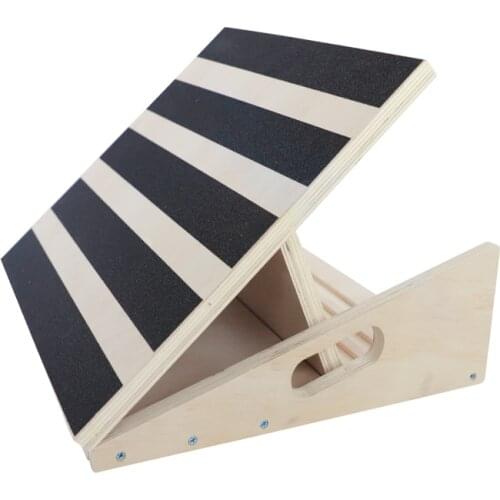 Professional Wooden Slant Stretch Board Adjustable Incline Board Anti-Slip Calf Ankle Stretcher With Side-Handle