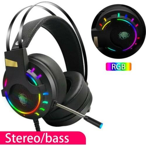 USB 7.1 Professional Gaming Headset Gamer Headphones For Computer PC Wired Headsets With Mic RGB Light Gifts